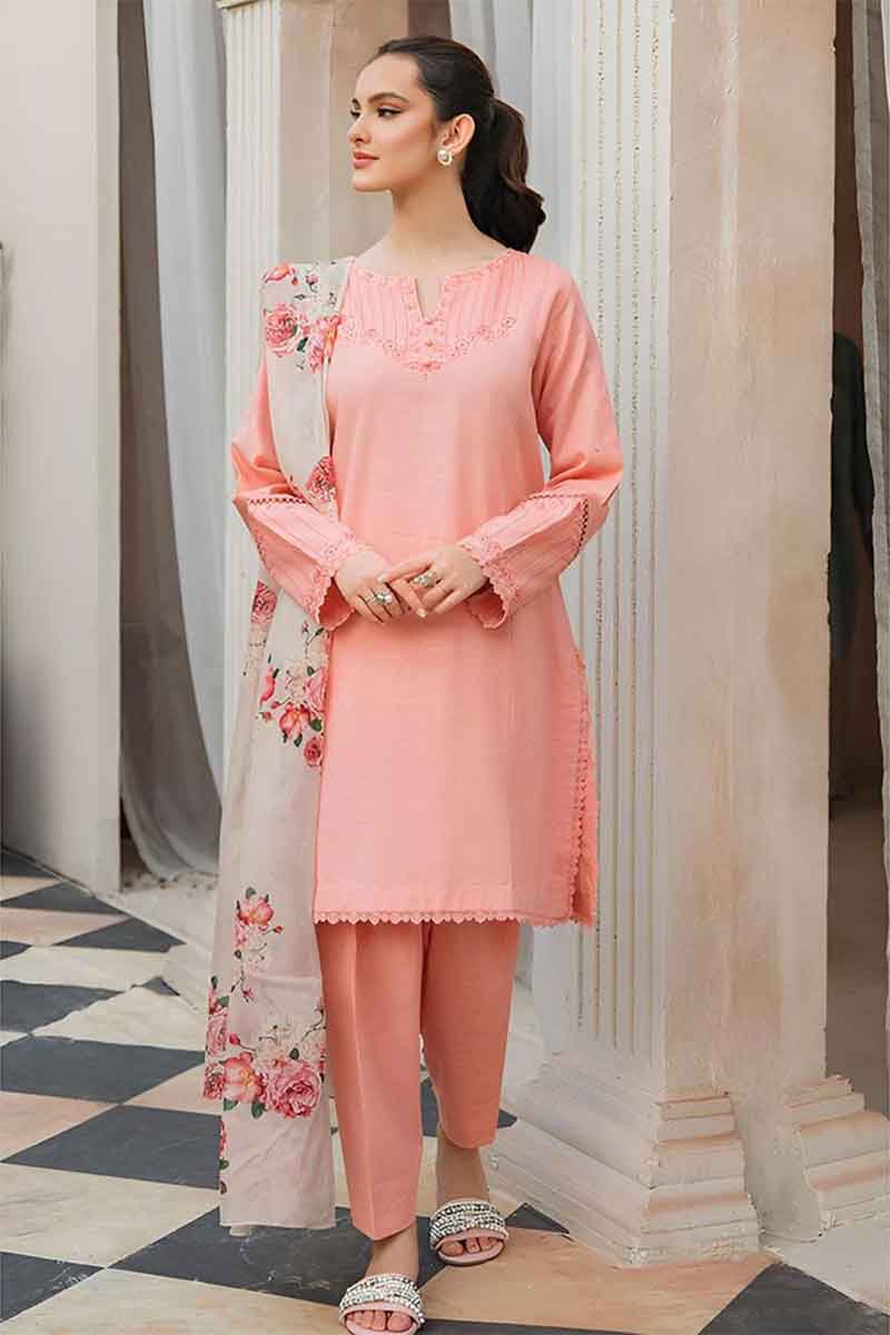 Nafees W01 Heavy Embroidered Dhanak Dress