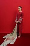 Nafees W06 Heavy Embroidered Dhanak Dress