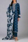 Nafees W13 Heavy Embroidered Dhanak Dress