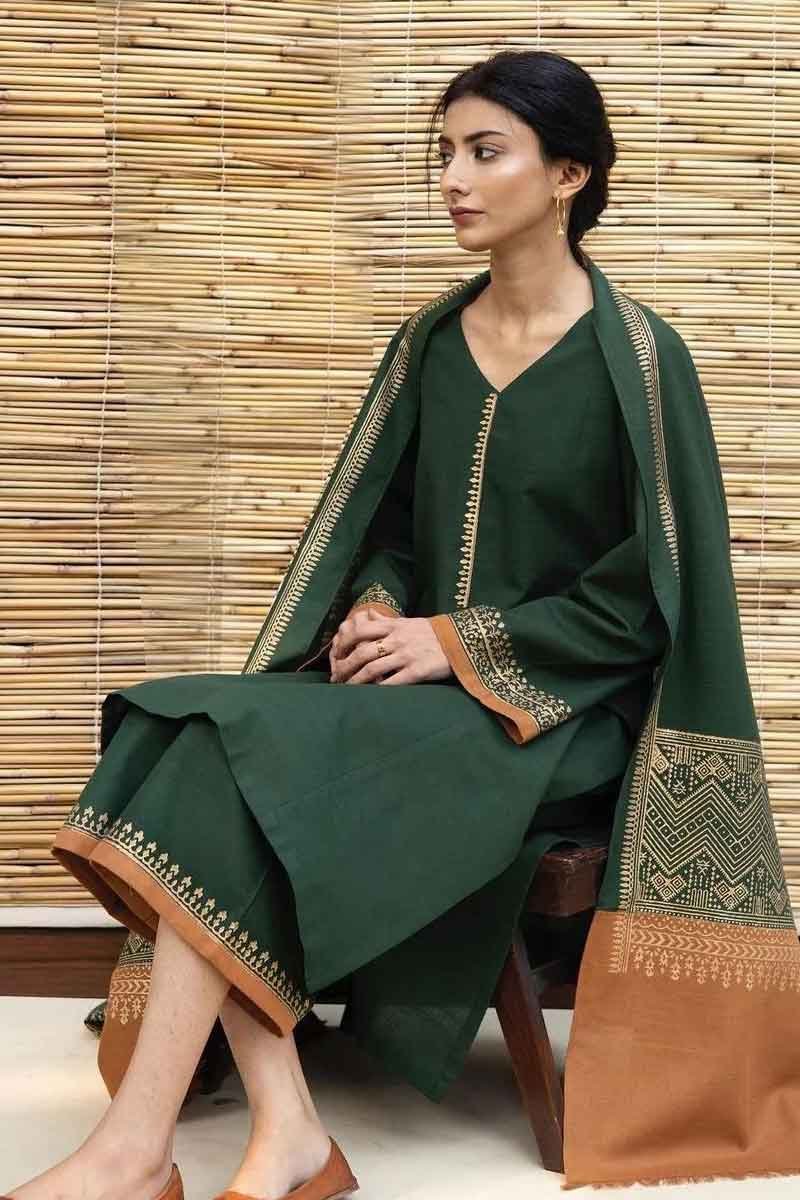 Nafees W69 Heavy Embroidered Dhanak Dress