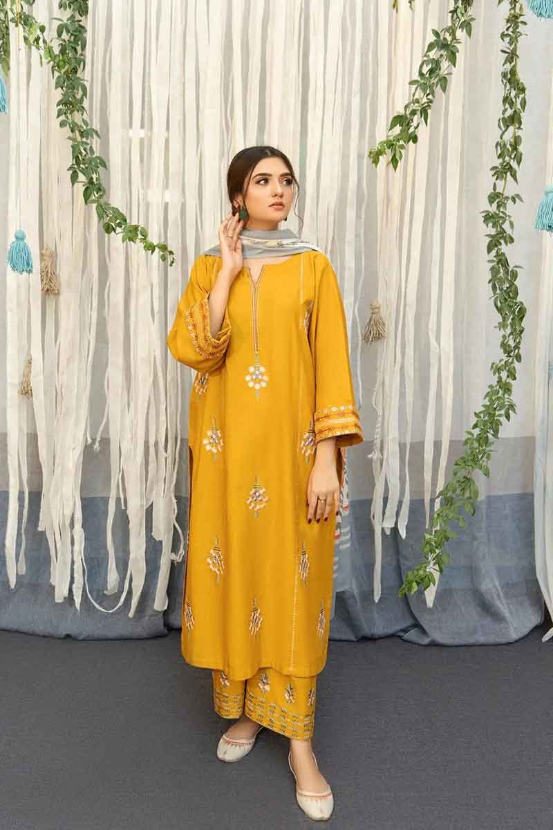Nafees W76 Heavy Embroidered Dhanak Dress