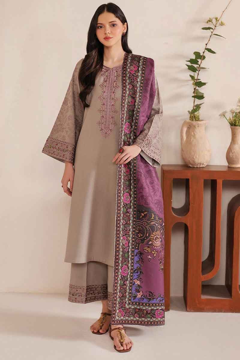Nafees W81 Heavy Embroidered Dhanak Dress