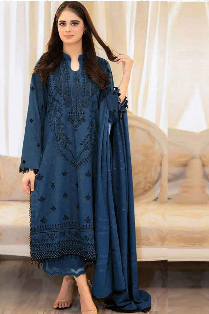 Nafees W89-C Heavy Embroidered Dhanak Dress