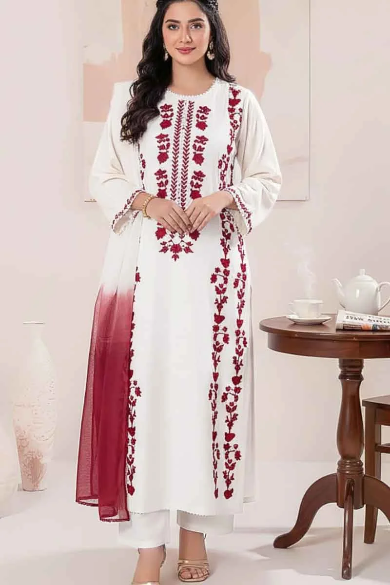 Maria B W1882 Embroidered Lawn Fabric Unstitched Dress