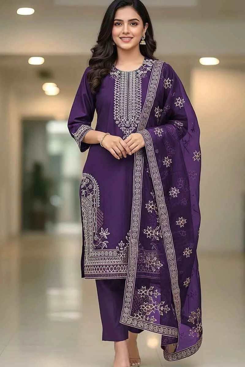 Nafees W1890 Embroidered Lawn Fabric Unstitched Dress