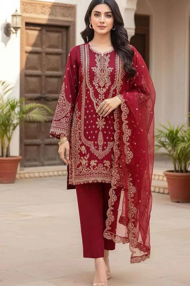 Nafees W1909 Embroidered Lawn Fabric Unstitched Dress