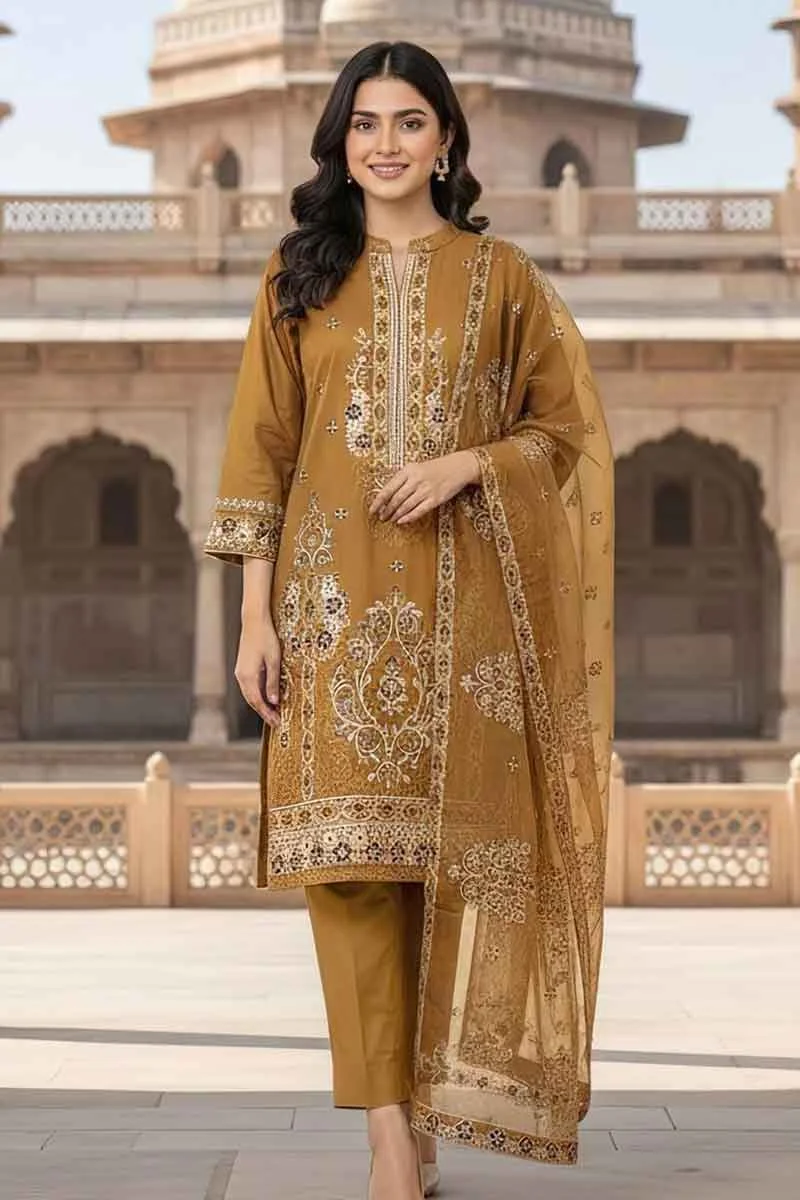 Nafees W1910 Embroidered Lawn Fabric Unstitched Dress