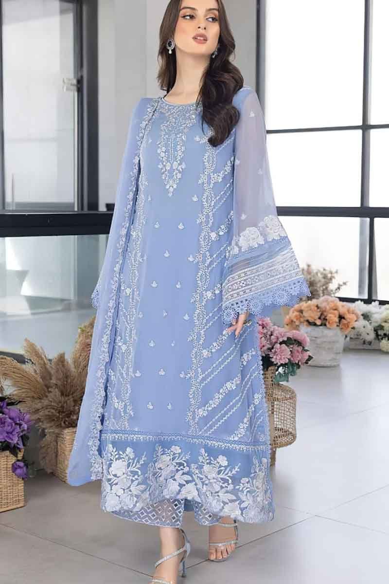 Azure W1884 Embroidered Lawn Fabric Unstitched Dress