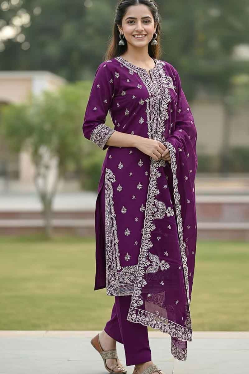 Maria B W1887 Embroidered Lawn Fabric Unstitched Dress