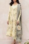 IZNIK W101 Yellow Printed & Embroidered Lawn Dress