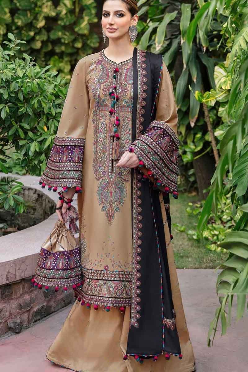 Maria B W1883 Embroidered Lawn Fabric Unstitched Dress