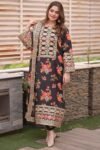 Nafees W004 Black Printed & Embroidered Lawn Dress
