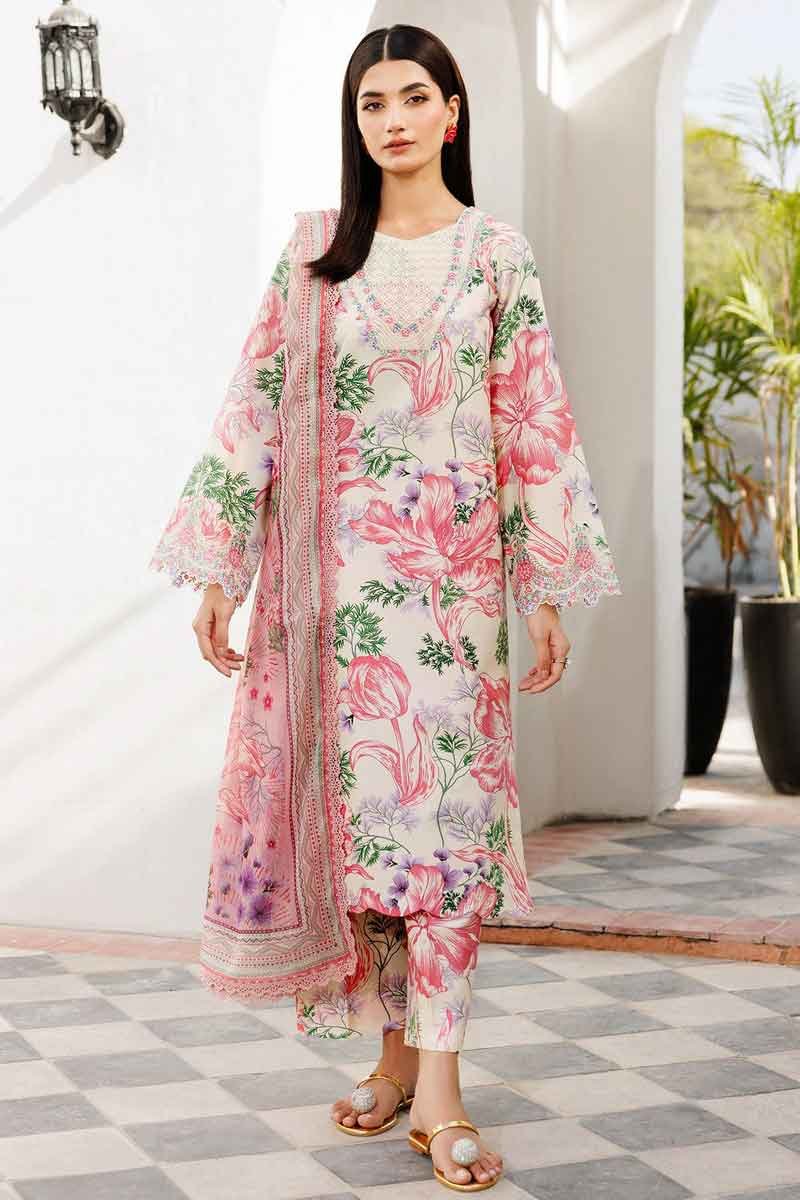 Nafees W009 Printed & Embroidered Lawn Dress