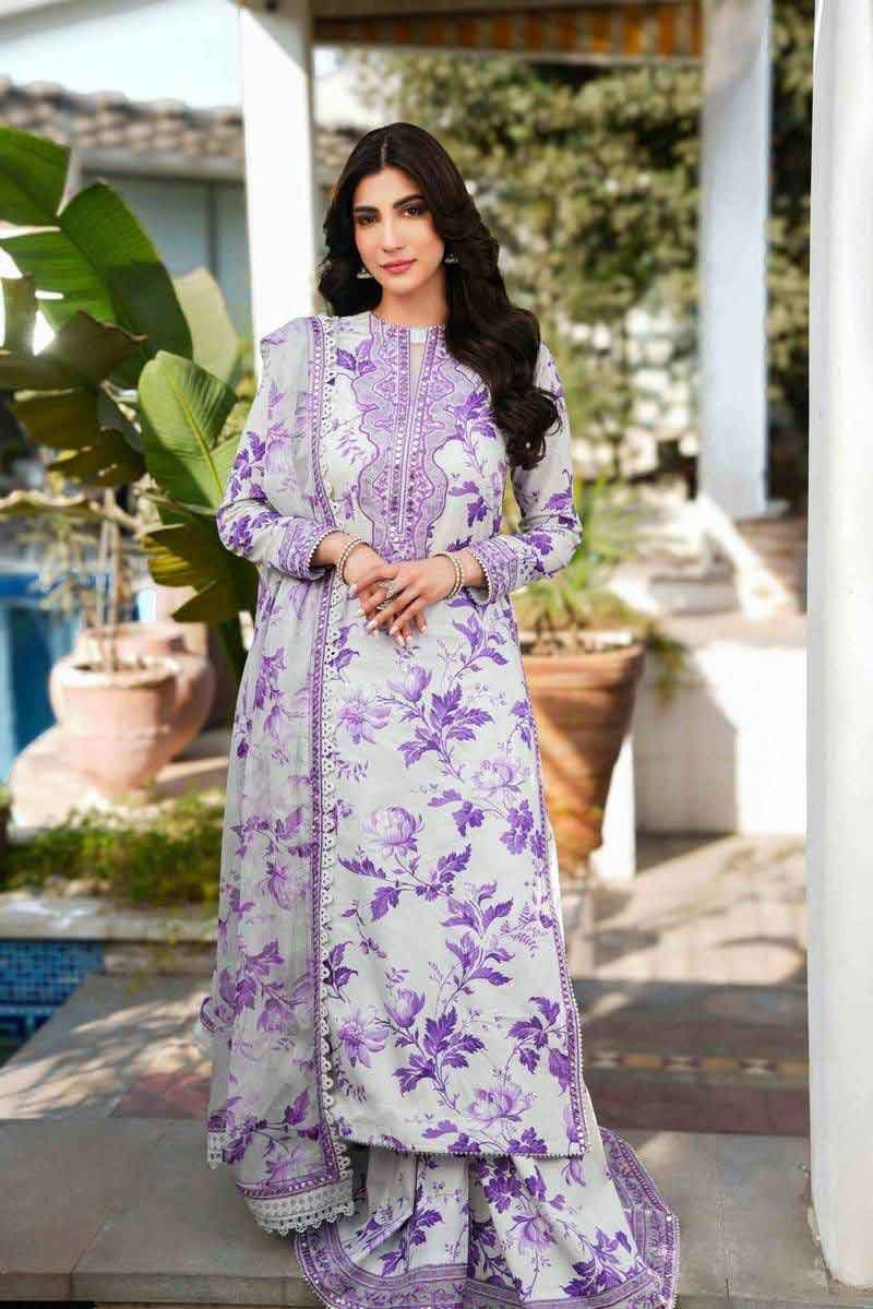 Aneela W001 Printed & Embroidered Lawn Dress