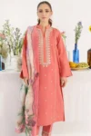 Hana W80 Embroidered Lawn Fabric Unstitched 3 Piece Dress