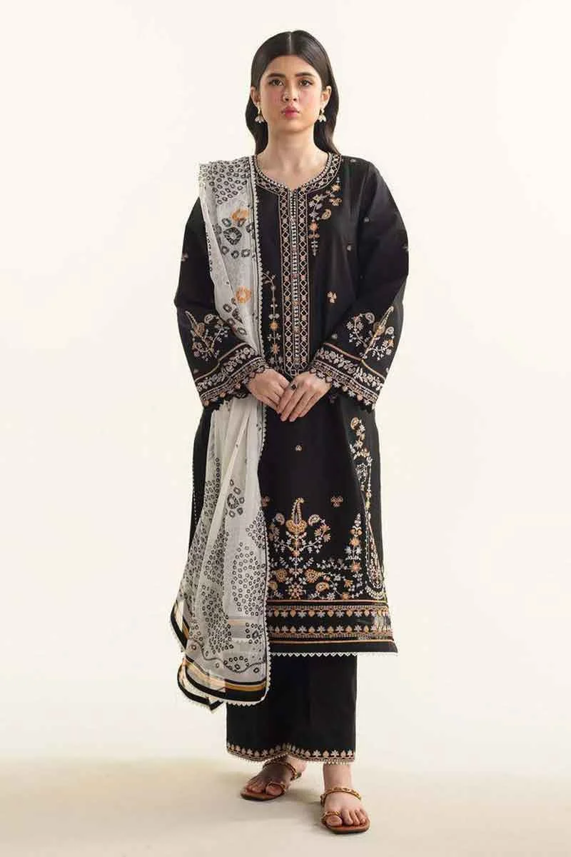 Zara Shahjahan W1002 Embroidered Lawn Fabric Unstitched 3 Piece Dress