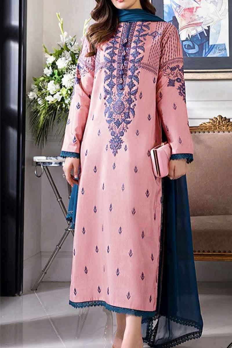 Asim Jofa W6157 Embroidered Lawn Fabric Unstitched 3 Piece Dress