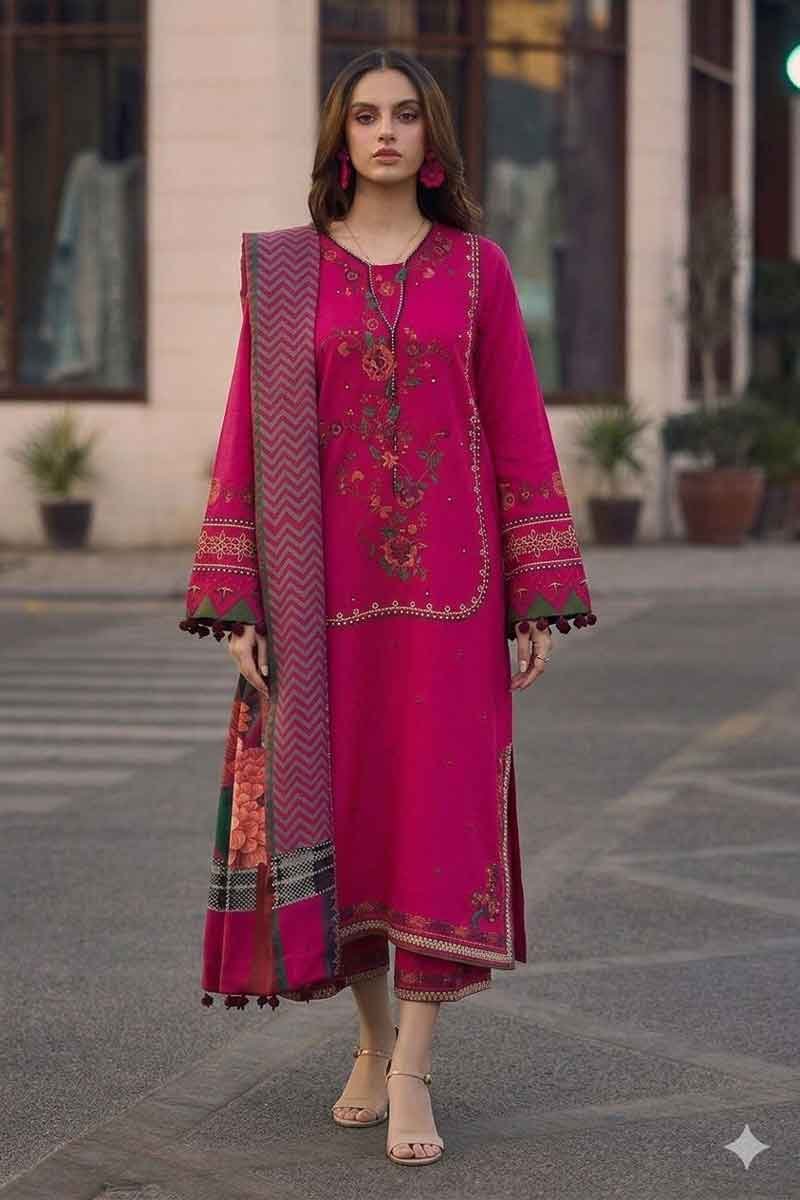 Charizma W8074 Embroidered Lawn Fabric Unstitched 3 Piece Dress